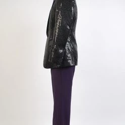 NewCosplay New Arrivals Daft Punk Sparking Black Sequin Performance Outfits Robot Cosplay Costume Purple Version