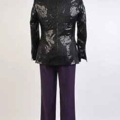 NewCosplay New Arrivals Daft Punk Sparking Black Sequin Performance Outfits Robot Cosplay Costume Purple Version