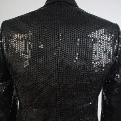 NewCosplay New Arrivals Daft Punk Sparking Black Sequin Performance Outfits Robot Cosplay Costume Purple Version