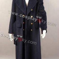 NewCosplay Doctor Who Dr. Dark Blue Or Black Wool Trench Coat Costume Ver2 New Arrivals