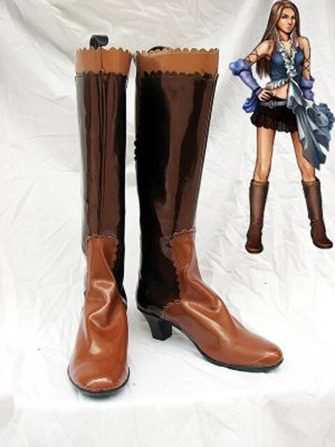 NewCosplay Final Fantasy XII Lenne Cosplay Boots Shoes Brown
