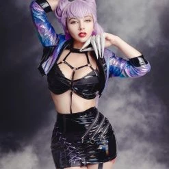 NewCosplay League Of Legends LOL KDA Agony‘s Embrace Evelynn Women Skirt Outfits Halloween Carnival Suit Cosplay Costume