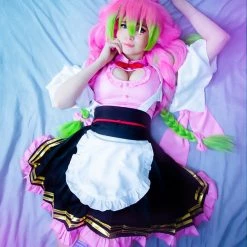 NewCosplay Demon Slayer Kanroji Mitsuri Maid Outfit Cosplay Costume 15 NewCosplay Demon Slayer Kanroji Mitsuri Maid Outfit Cosplay Costume