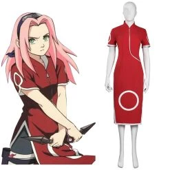 New Cosplaysky New Arrivals Naruto Shippuuden Sakura Haruno Cosplay Costume Outfits Halloween Carnival Suit