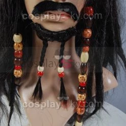 NewCosplay Pirates Of The Caribbean Jack Sparrow Hat Wig Headband Set New Arrivals