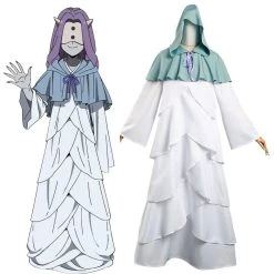 NewCosplay The Promised Neverland Mujika Long Robe Cloak Outfits Halloween Carnival Suit Cosplay Costume