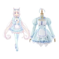 NewCosplay Nekopara Chocola/Vanilla Maid Dress Outfit Halloween Carnival Suit Cosplay Costume