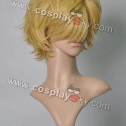 NewCosplay Reborn Dino Short Yellow Blonde Flip Out Cosplay Wig