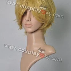NewCosplay Reborn Dino Short Yellow Blonde Flip Out Cosplay Wig