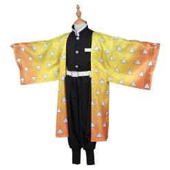 NewCosplay New Arrivals Demon Slayer: Kimetsu No Yaiba Agatsuma Zenitsu Kids Children Cosplay Costume