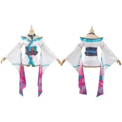 NewCosplay New Arrivals League Of Legends LOL Fox Ahri The Nine-Tailed Fox Women Kimono Dress Outfit Halloween Carnival Suit Cosplay Costume