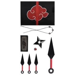 NewCosplay New Arrivals Naruto Akatsuki Kimono Cardigan Headband Kunai Throwing Darts Set Cosplay Costume