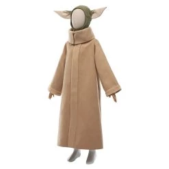 NewCosplay The Mandalorian Season 2-Baby Yoda Grogu Coat Headgear Cosplay Costume For Kids