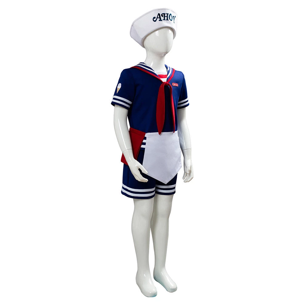 NewCosplay Stranger Things 3 Scoops Ahoy Steve Harrington Kids Children Uniform Cosplay Costume TV 6 NewCosplay Stranger Things 3 Scoops Ahoy Steve Harrington Kids Children Uniform Cosplay Costume TV