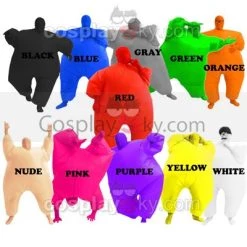 NewCosplay Among Us Adult Size Inflatable Costume Full Body Jumpsuit Pink Version