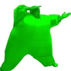 NewCosplay New Arrivals Among Us Adult Size Inflatable Costume Full Body Jumpsuit Green Version