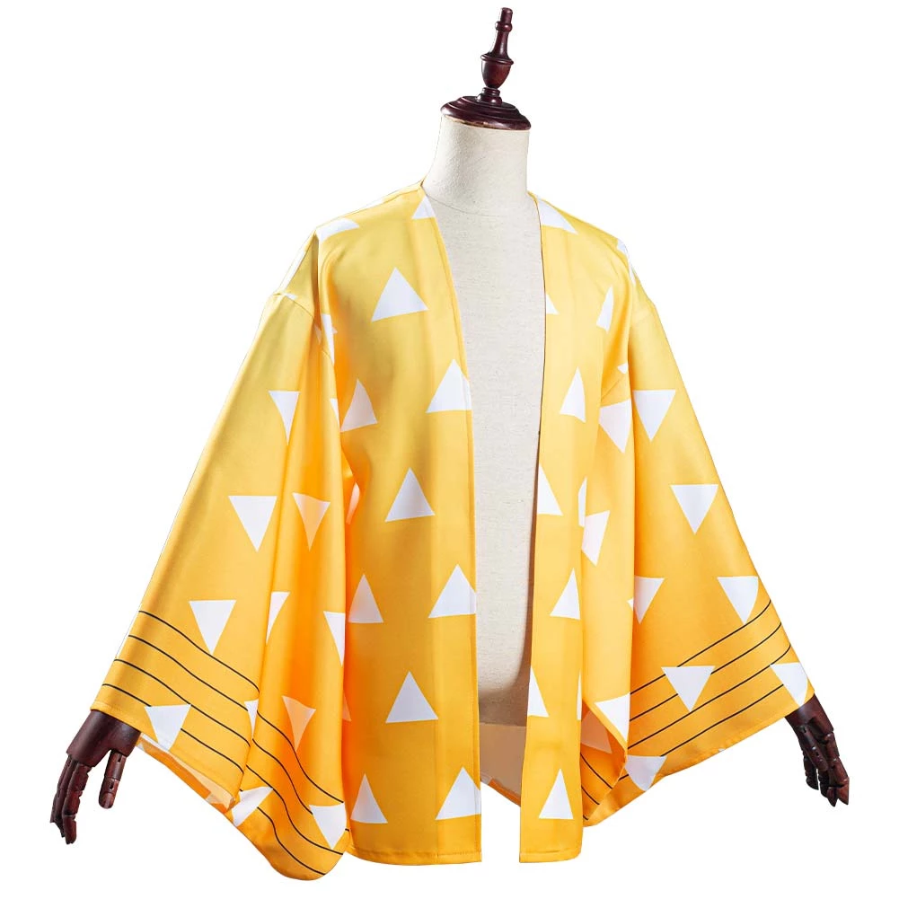 NewCosplay Demon Slayer: Kimetsu No Yaiba Agatsuma Zenitsu Kimono Coat Cosplay Costume 7 NewCosplay Demon Slayer: Kimetsu No Yaiba Agatsuma Zenitsu Kimono Coat Cosplay Costume