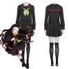 NewCosplay New Arrivals Demon Slayer Kimetsu No Yaiba Hinokami Kepputan Kamado Nezuko Uniform Cosplay Costume