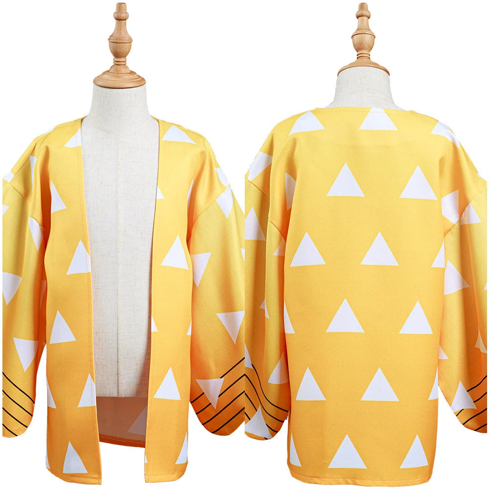 NewCosplay Demon Slayer: Kimetsu No Yaiba Agatsuma Zenitsu Kids Children Cosplay Costume 11 NewCosplay Demon Slayer: Kimetsu No Yaiba Agatsuma Zenitsu Kids Children Cosplay Costume