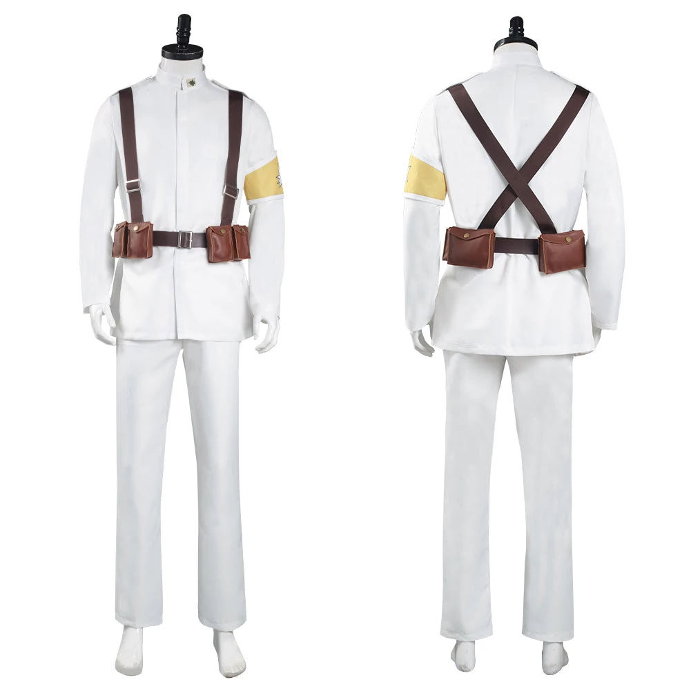 NewCosplay Attack On Titan S4 Shingeki No Kyojin Marley Eldian Army White Uniform Outfits Halloween Carnival Suit Cosplay Costume 12 NewCosplay Attack On Titan S4 Shingeki No Kyojin Marley Eldian Army White Uniform Outfits Halloween Carnival Suit Cosplay Costume