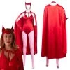 NewCosplay WandaVision Scarlet Witch Wanda Maximoff Women Jumpsuit Outfits Halloween Carnival Suit Cosplay Costume