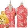 NewCosplay New Arrivals Game Animal Crossing Isabelle Women Short Sleeve Shirts Top Cosplay Costume 2 NewCosplay New Arrivals Game Animal Crossing Isabelle Women Short Sleeve Shirts Top Cosplay Costume