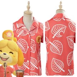 NewCosplay New Arrivals Game Animal Crossing Isabelle Women Short Sleeve Shirts Top Cosplay Costume