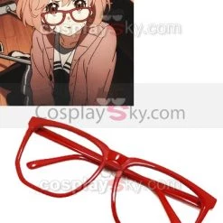 NewCosplay Beyond The Boundary Mirai Kuriyama Red Glasses Frame Cosplay Prop Accessory New Arrivals