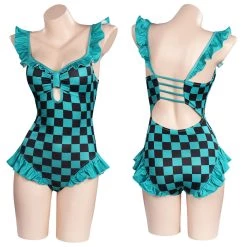NewCosplay New Arrivals Anime Demon Slayer Kamado Tanjirou Swimwear Outfits Halloween Carnival Suit Cosplay Costume