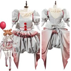 NewCosplay It Pennywise Horror Pennywise The Clown Costume For Women Girls Cosplay Costume New Arrivals