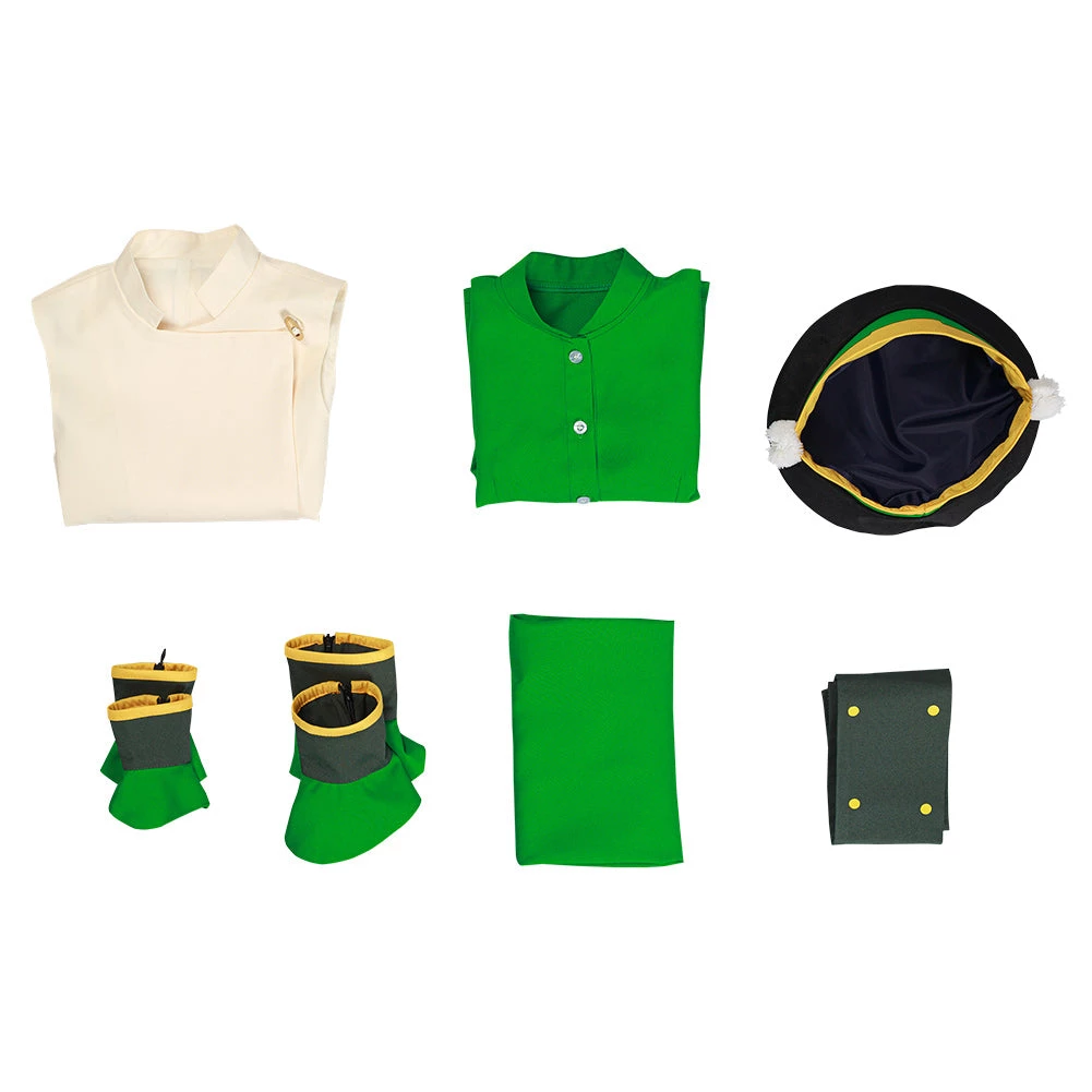 NewCosplay New Arrivals Avatar: The Last Airbender Toph Bengfang Vest Pants Cosplay Costume For Kids Children 11 NewCosplay New Arrivals Avatar: The Last Airbender Toph Bengfang Vest Pants Cosplay Costume For Kids Children