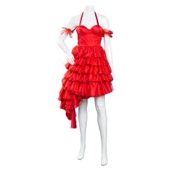 NewCosplay Suicide Squad(2021) Harley Quinn Red Dress Halloween Carnival Suit Cosplay Costume New Arrivals
