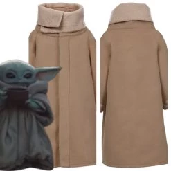 NewCosplay Star Wars Baby Yoda The Mandalorian Fleece Lined Coat Cosplay Costume For Kids