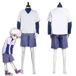 NewCosplay Hunter X Hunter Killua Zoldyck Top Shorts Outfits Halloween Carnival Suit Cosplay Costume