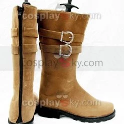 NewCosplay Classical Brown Flat Boots Shoes Custom-Made