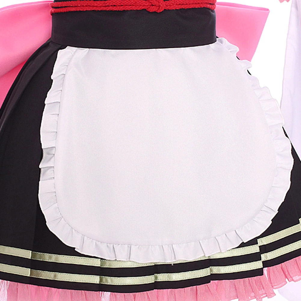 NewCosplay Demon Slayer Kanroji Mitsuri Maid Outfit Cosplay Costume 5 NewCosplay Demon Slayer Kanroji Mitsuri Maid Outfit Cosplay Costume