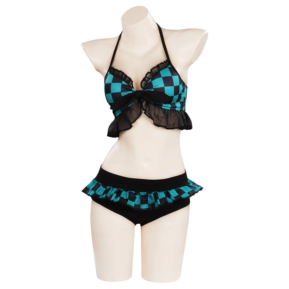 NewCosplay Anime Demon Slayer Kamado Tanjirou Swimwear Outfits Halloween Carnival Suit Cosplay Costume 4 NewCosplay Anime Demon Slayer Kamado Tanjirou Swimwear Outfits Halloween Carnival Suit Cosplay Costume