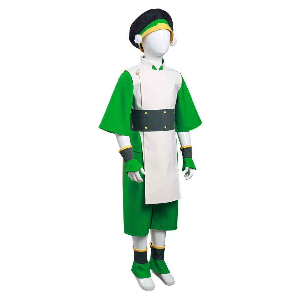 NewCosplay New Arrivals Avatar: The Last Airbender Toph Bengfang Vest Pants Cosplay Costume For Kids Children 7 NewCosplay New Arrivals Avatar: The Last Airbender Toph Bengfang Vest Pants Cosplay Costume For Kids Children