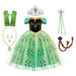 NewCosplay New Arrivals Frozen Princess Anna Children Kids Dress Cosplay Costume
