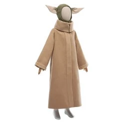 NewCosplay The Mandalorian Season 2-Baby Yoda Grogu Coat Headgear Cosplay Costume For Kids