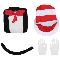 NewCosplay Dr. Seuss - The Cat In The Hat Onesies Kids Children Halloween Carnival Suit Cosplay Costume