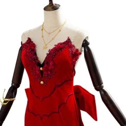 NewCosplay Final Fantasy VII Remake Aerith Aeris Gainsborough Red Party Dress Halloween Cosplay Costume New Arrivals