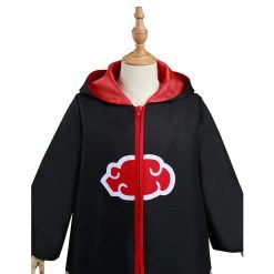 NewCosplay Naruto Akatsuki Kids Children Hooded Zip Up Coat Halloween Carnival Suit Cosplay Costume