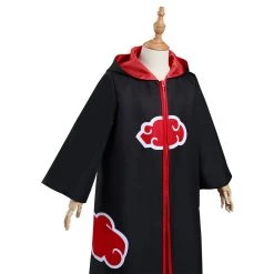 NewCosplay Naruto Akatsuki Kids Children Hooded Zip Up Coat Halloween Carnival Suit Cosplay Costume