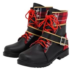 NewCosplay Twisted Wonderland Pomefiore Epel Felmier Black Red Boots Cosplay Shoes New Arrivals