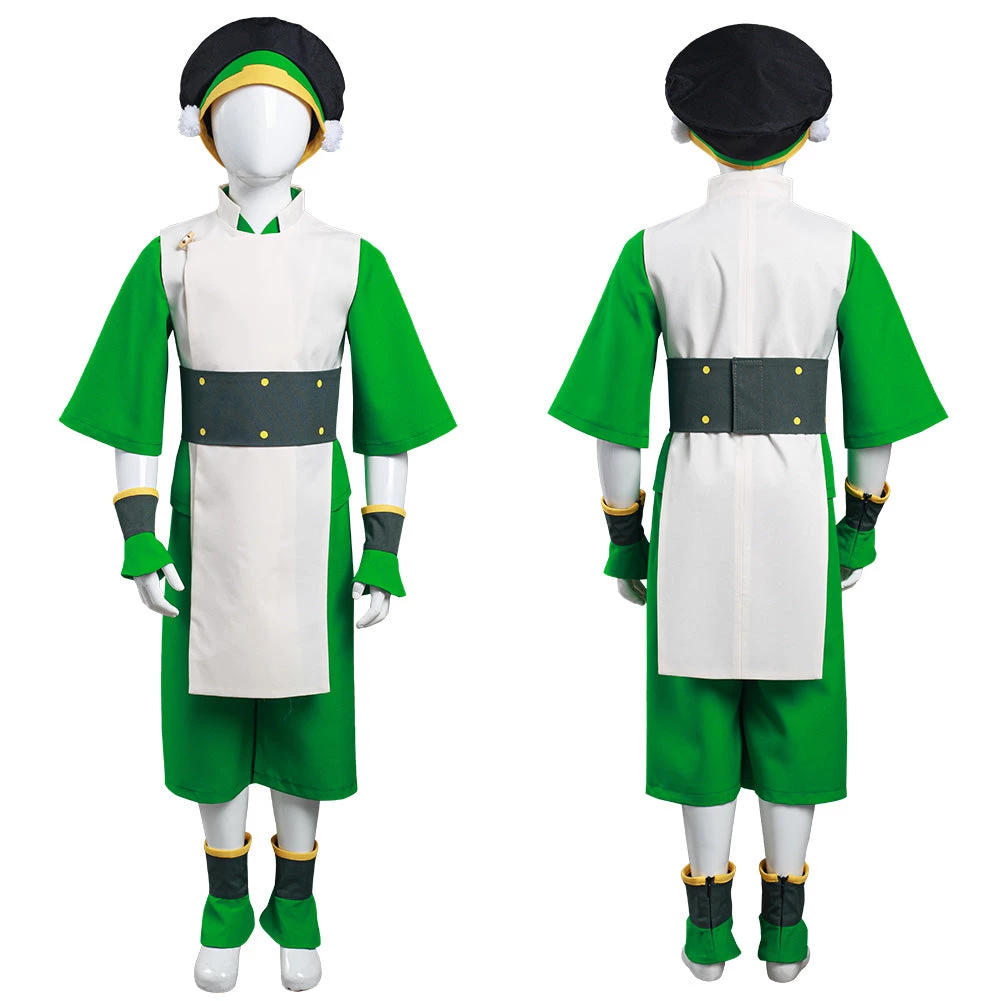 NewCosplay New Arrivals Avatar: The Last Airbender Toph Bengfang Vest Pants Cosplay Costume For Kids Children 12 NewCosplay New Arrivals Avatar: The Last Airbender Toph Bengfang Vest Pants Cosplay Costume For Kids Children