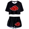 INSWEAR Women NARUTO Cosplay Crop Top & Shorts Set Summer 2 Pieces Casual Clothes 1 INSWEAR Women NARUTO Cosplay Crop Top & Shorts Set Summer 2 Pieces Casual Clothes