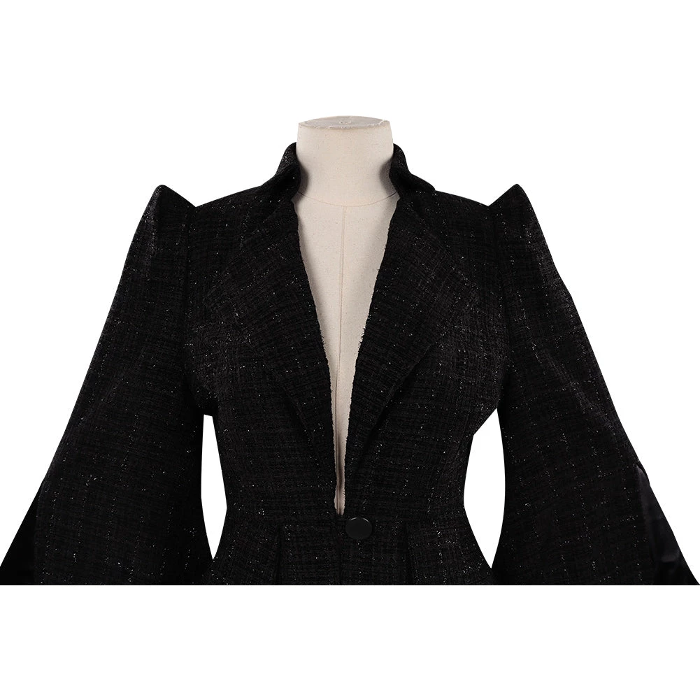 NewCosplay Cruella Black Coat Outfits Halloween Carnival Suit Cosplay Costume 10 NewCosplay Cruella Black Coat Outfits Halloween Carnival Suit Cosplay Costume