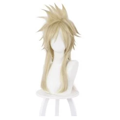 NewCosplay New Arrivals FF7 Final Fantasy VII Cloud Strife Two Braids Hair Short Golden Braided Synthetic Hair Cosplay Wig
