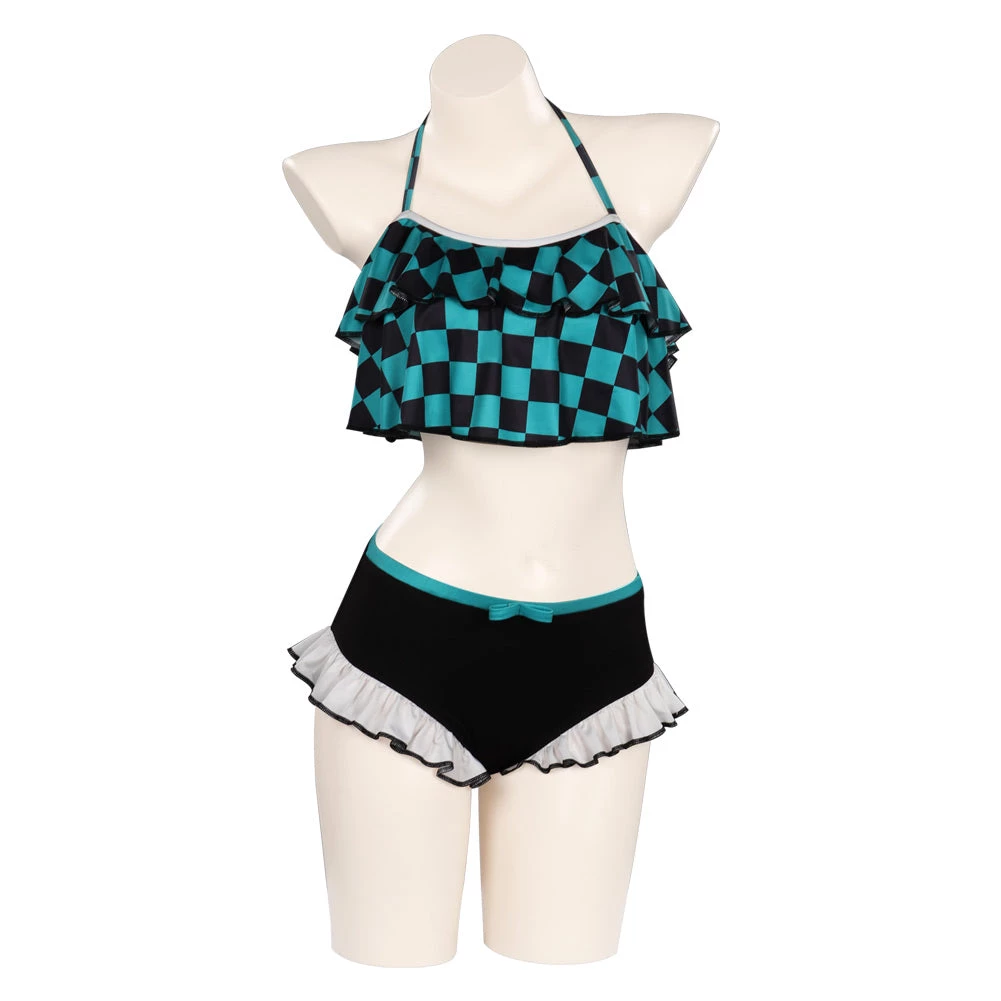 NewCosplay Anime Demon Slayer Kamado Tanjirou Swimwear Outfits Halloween Carnival Suit Cosplay Costume 4 NewCosplay Anime Demon Slayer Kamado Tanjirou Swimwear Outfits Halloween Carnival Suit Cosplay Costume